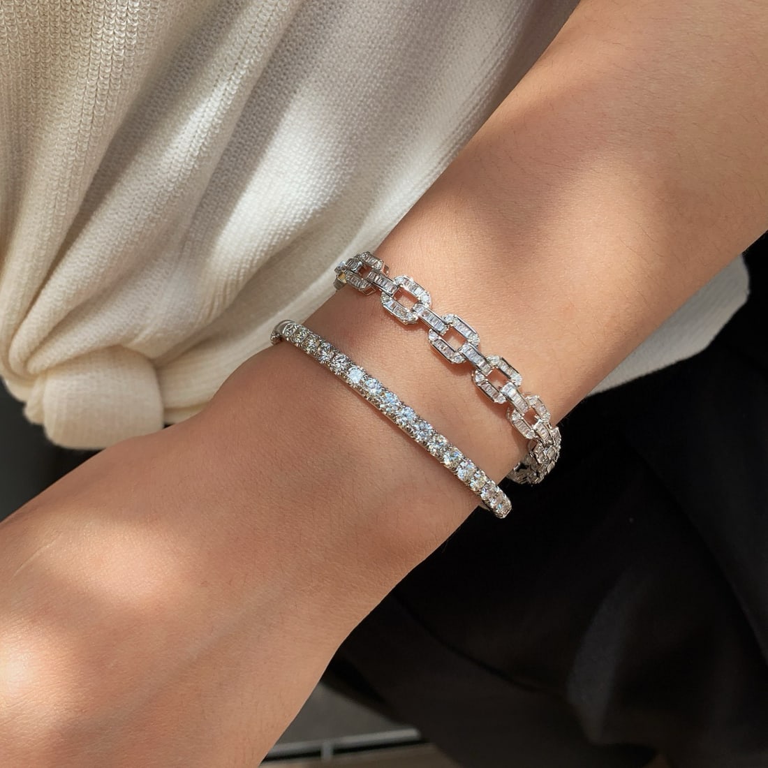 14k Gold 2.7 Ct Natural H Diamond Bracelet - 3