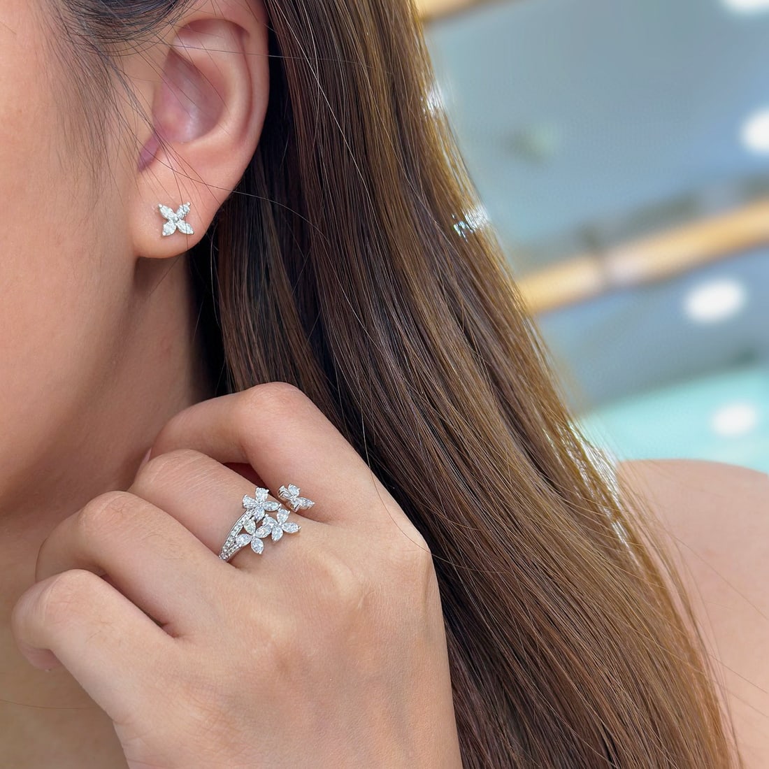 14k Gold 0.34 Ct Natural H Diamond Earrings - 4