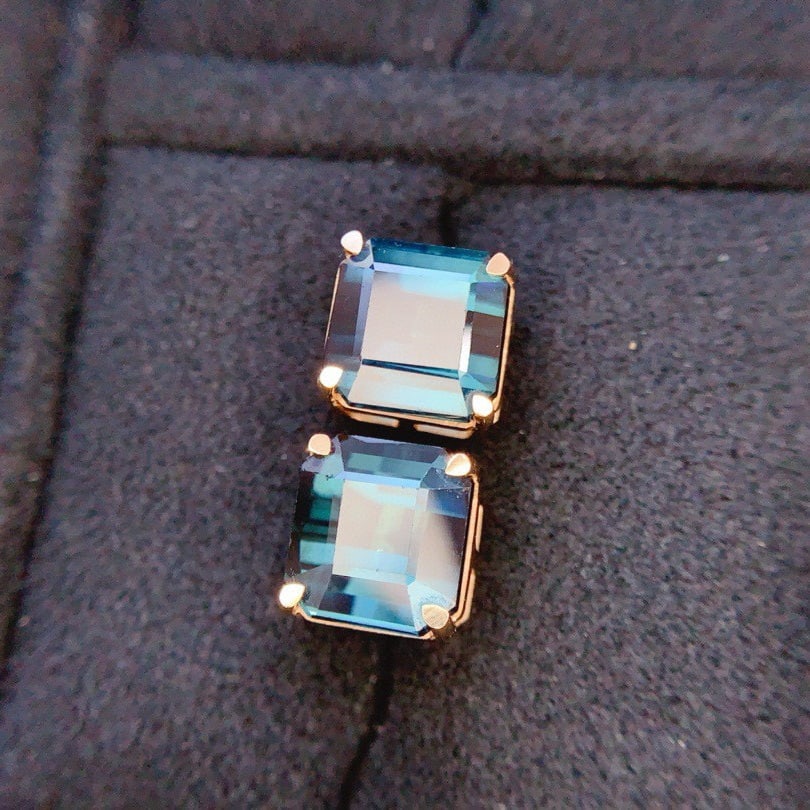 14k Gold 6.0 Ct Natural Tourmaline Earrings - 4