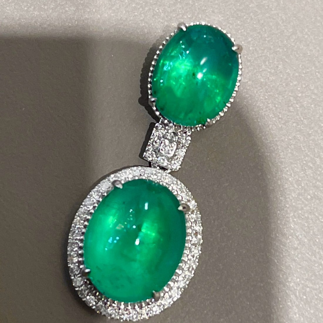 14k Gold 4.5 Ct Natural Emerald & Diamond Pendant( Without Chain ) - 6