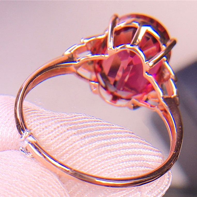 14k Gold 5.1 Ct Natural Tourmaline & Diamond Ring - 7