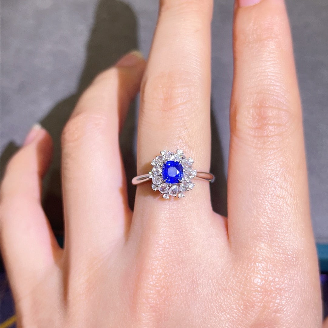 14k Gold 1.14 Ctw Natural Sapphire & Diamond Ring - 5