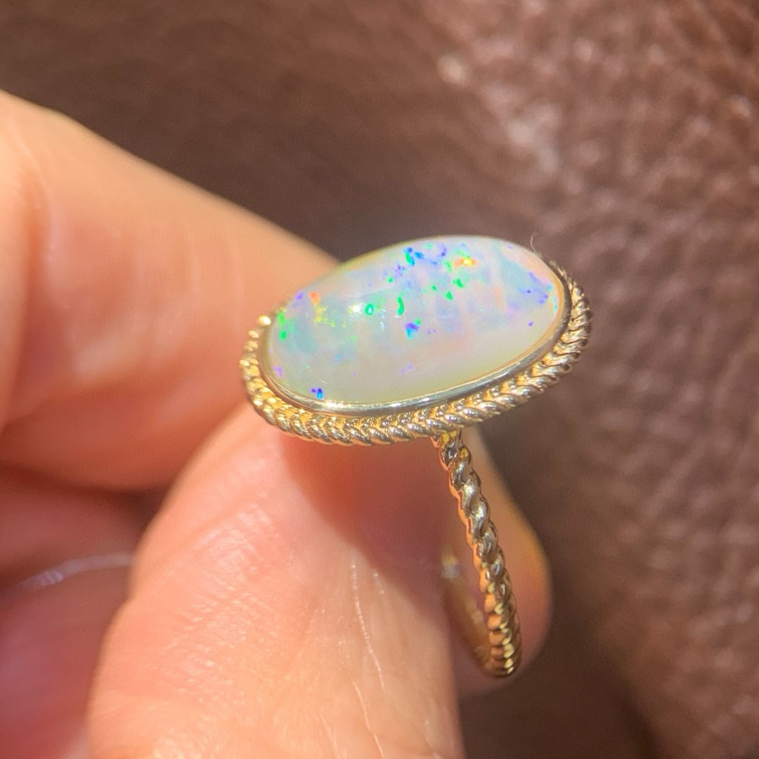 14k Gold 3.38 Ct Natural Opal Ring - 5