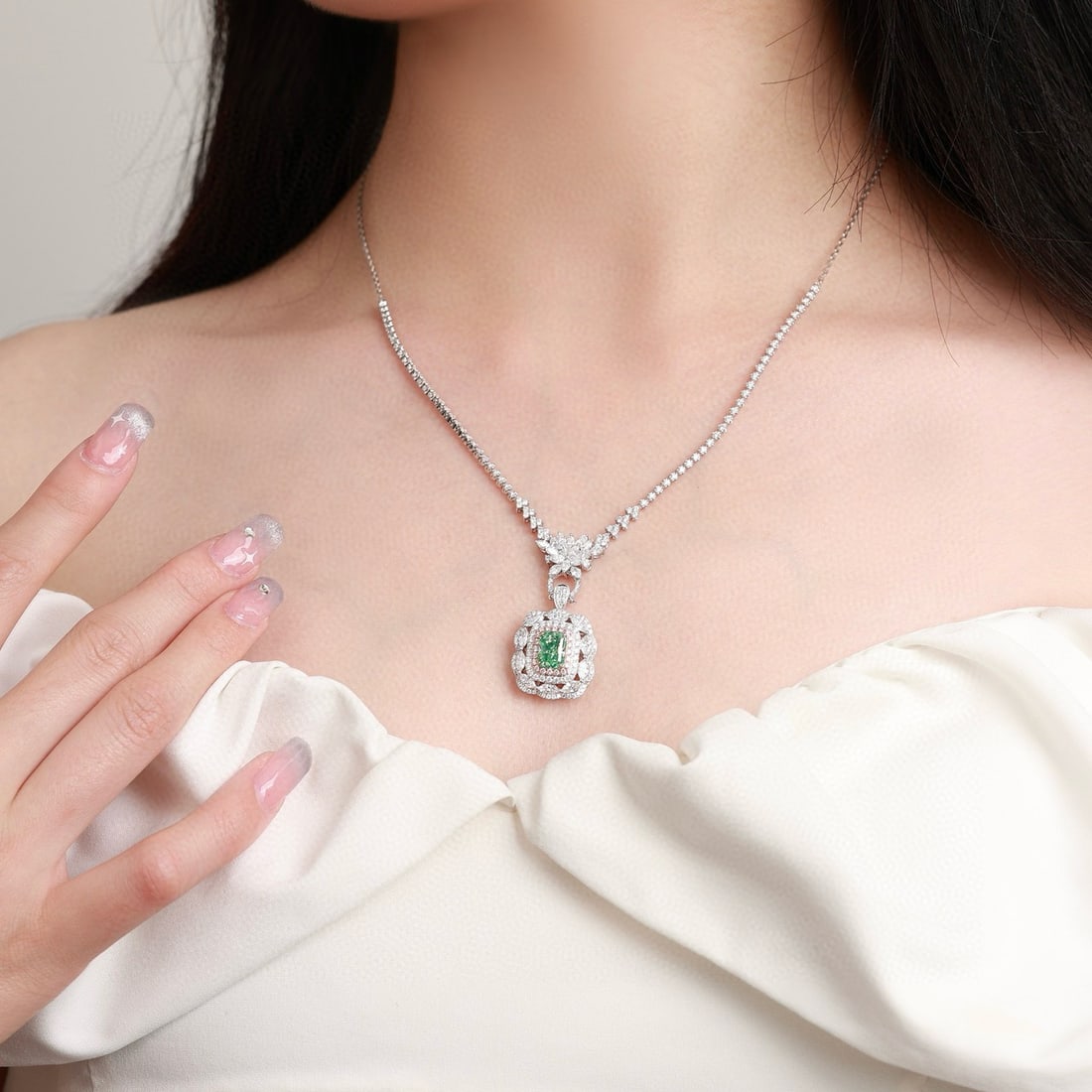 Gia Certified 14k Gold 3.45 Ctw Natural Green Diamond & Diamond Ring/pendant( Without Chain ) - 7
