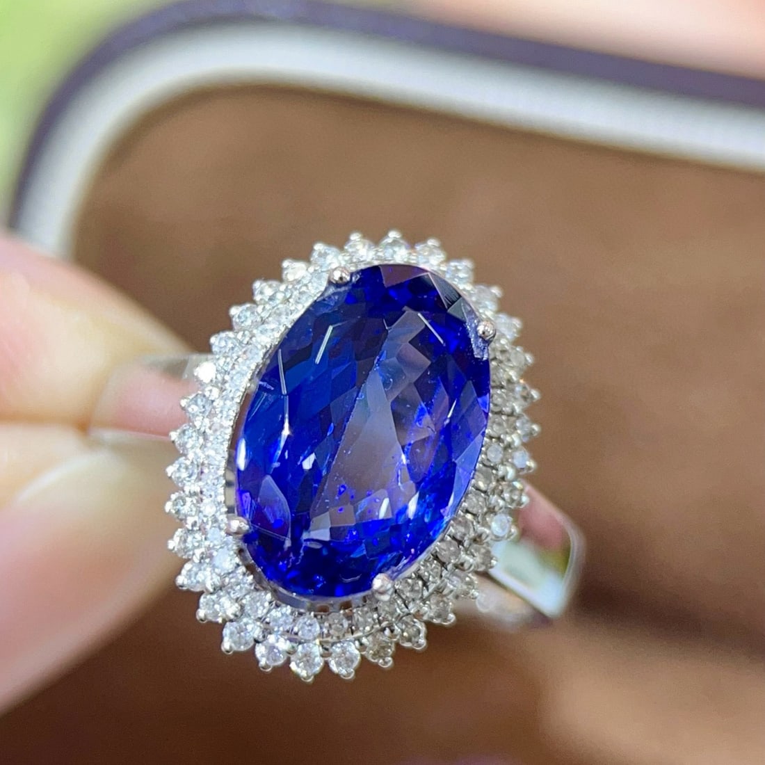 14k Gold 3.53 Ctw Natural Tanzanite & Diamond Ring - 2