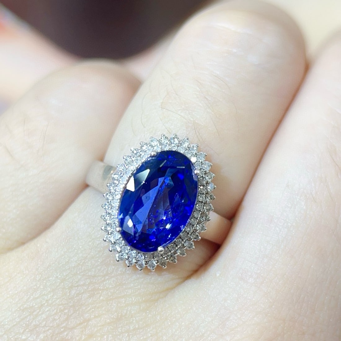 14k Gold 3.53 Ctw Natural Tanzanite & Diamond Ring - 6