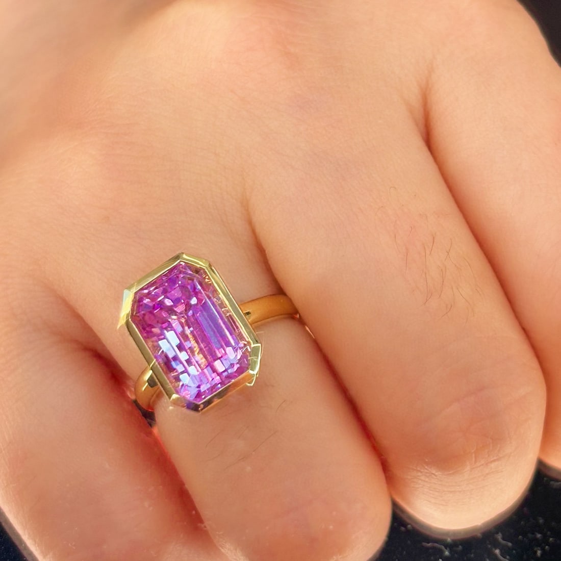 14k Gold 8.5 Ct Natural Kunzite Ring - 5