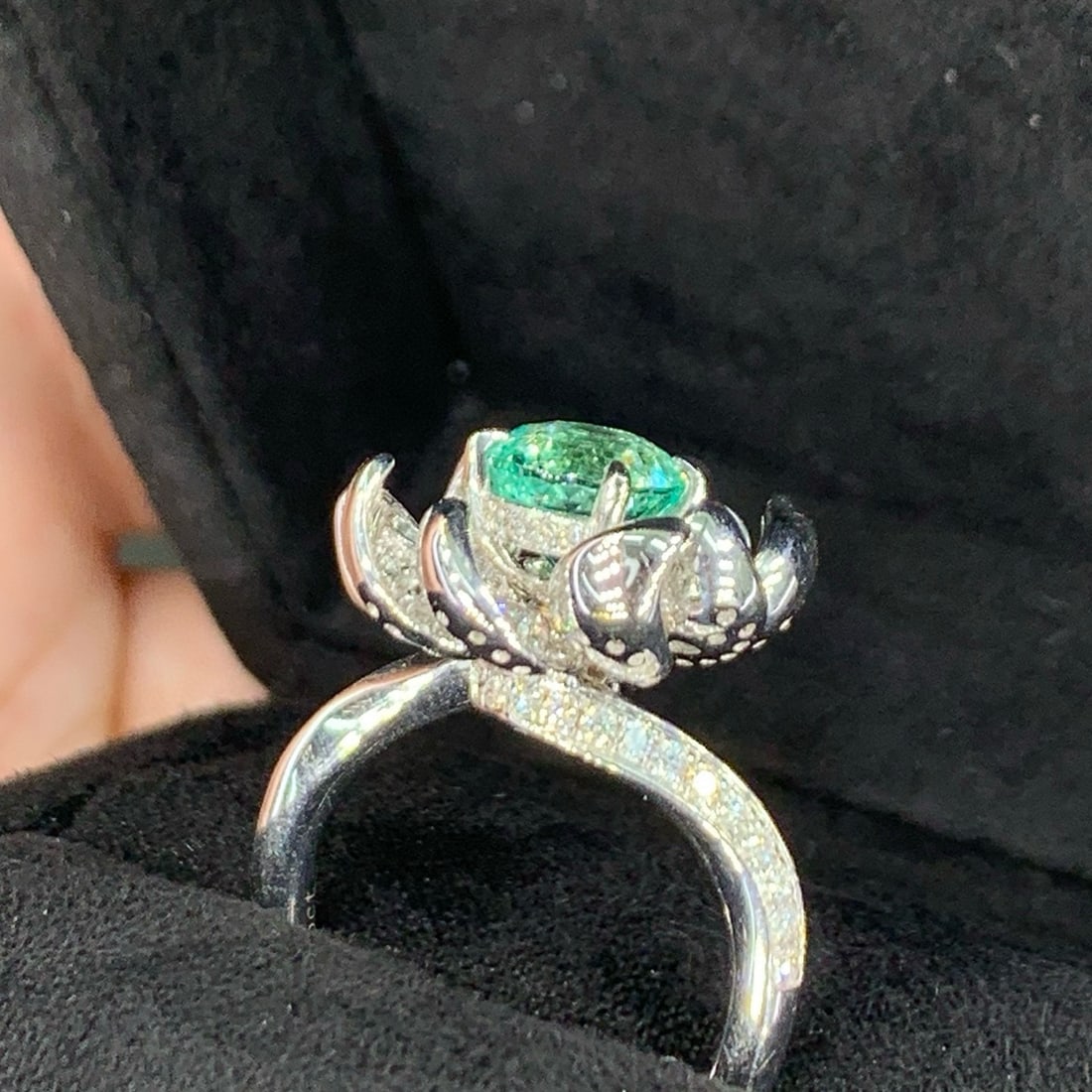 14k Gold 2.52 Ctw Natural Beryl & Diamond Ring - 3
