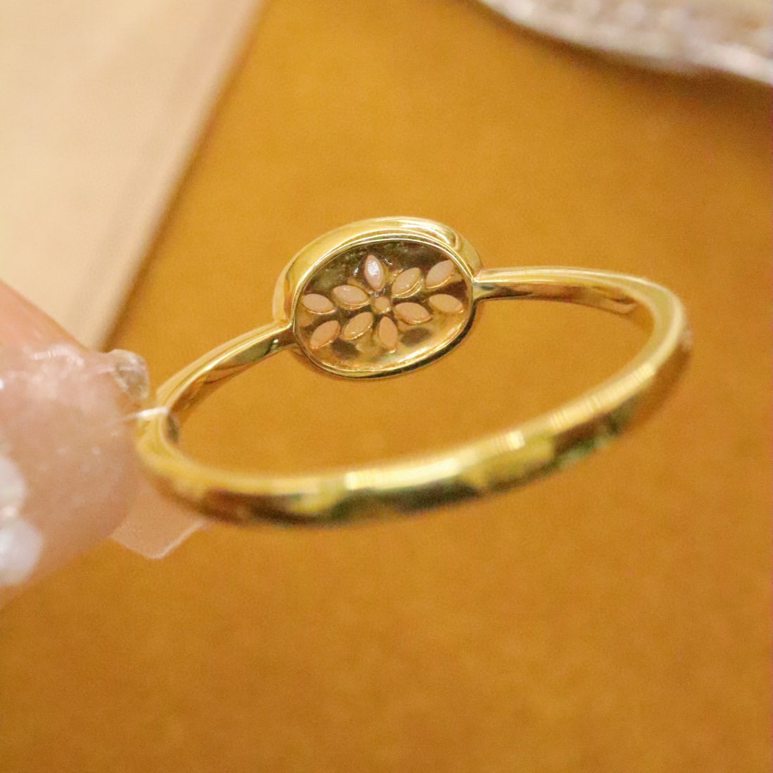 14k Gold 0.70 Ct Natural Opal Ring - 5