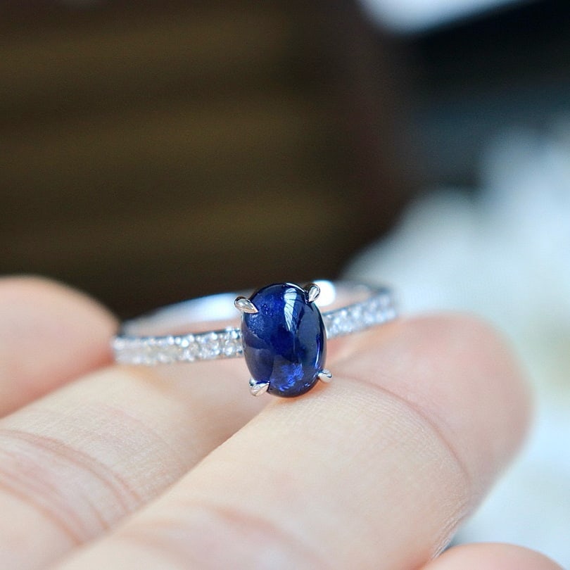 14k Gold 1.54 Ctw Natural Sapphire & Diamond Ring - 3