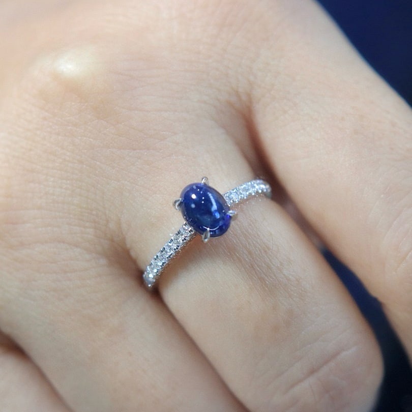 14k Gold 1.54 Ctw Natural Sapphire & Diamond Ring - 5