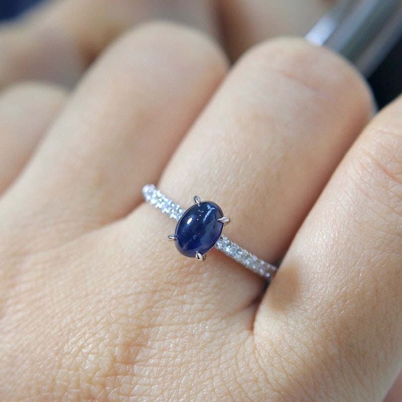14k Gold 1.54 Ctw Natural Sapphire & Diamond Ring - 6
