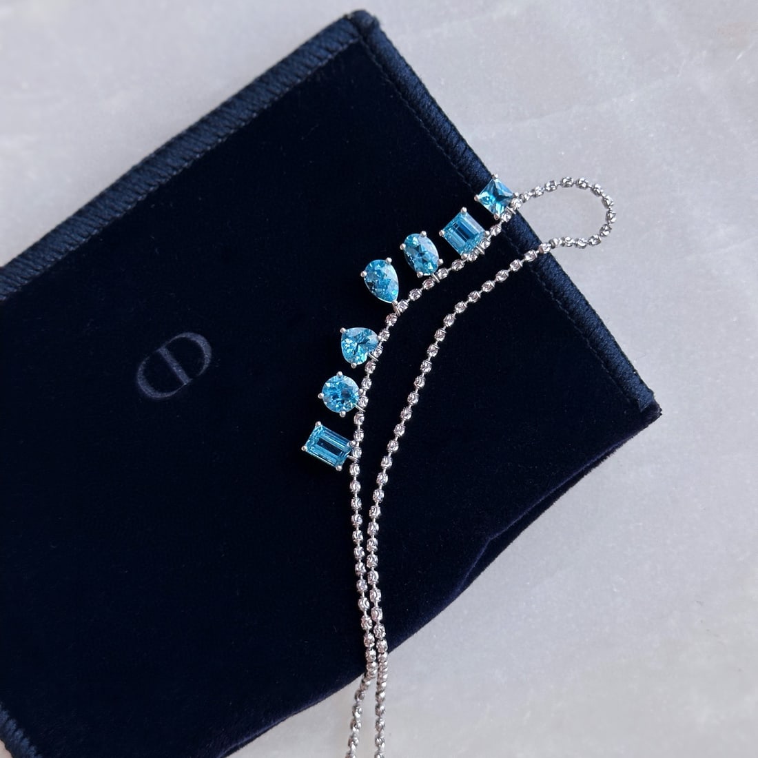 14k Gold 3 Ct Natural Aquamarine Necklace - 3