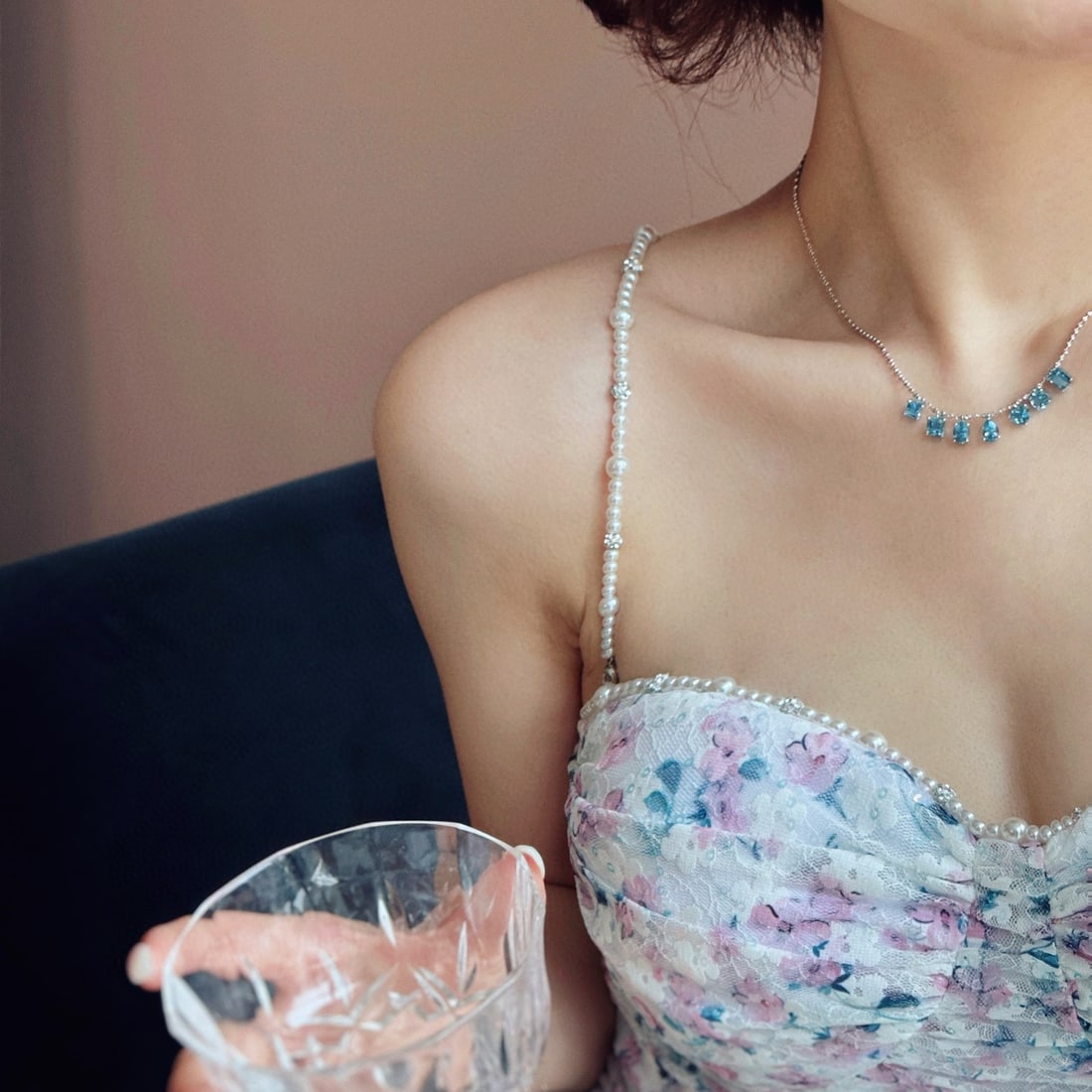 14k Gold 3 Ct Natural Aquamarine Necklace - 4