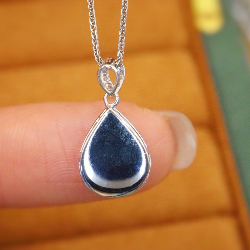 14k Gold 2.18 Ctw Natural Sapphire & Diamond Pendant( Without Chain ) - 4