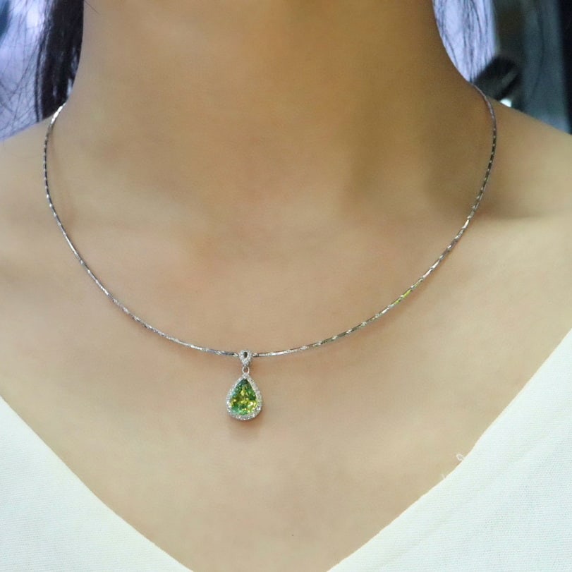 14k Gold 2.18 Ctw Natural Sapphire & Diamond Pendant( Without Chain ) - 5