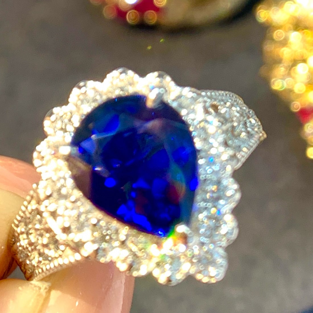 14k Gold 2.82 Ctw Natural Sapphire & Diamond Ring - 3