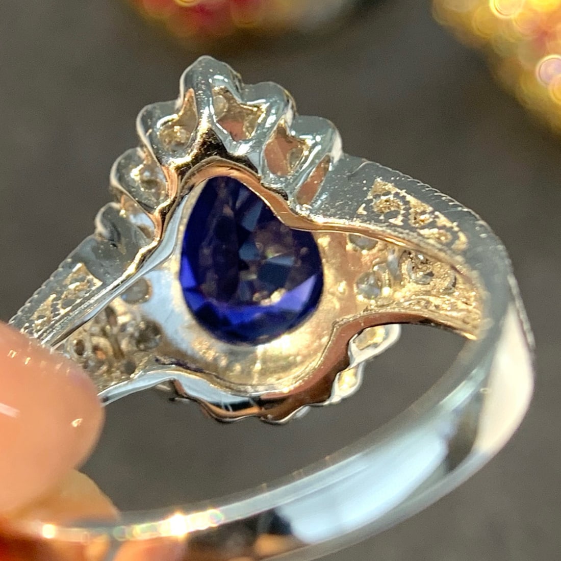 14k Gold 2.82 Ctw Natural Sapphire & Diamond Ring - 5
