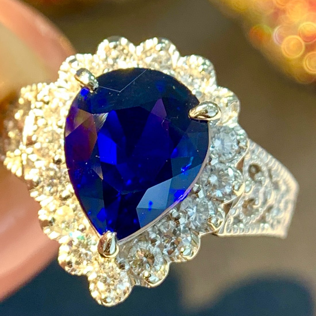 14k Gold 2.82 Ctw Natural Sapphire & Diamond Ring - 6