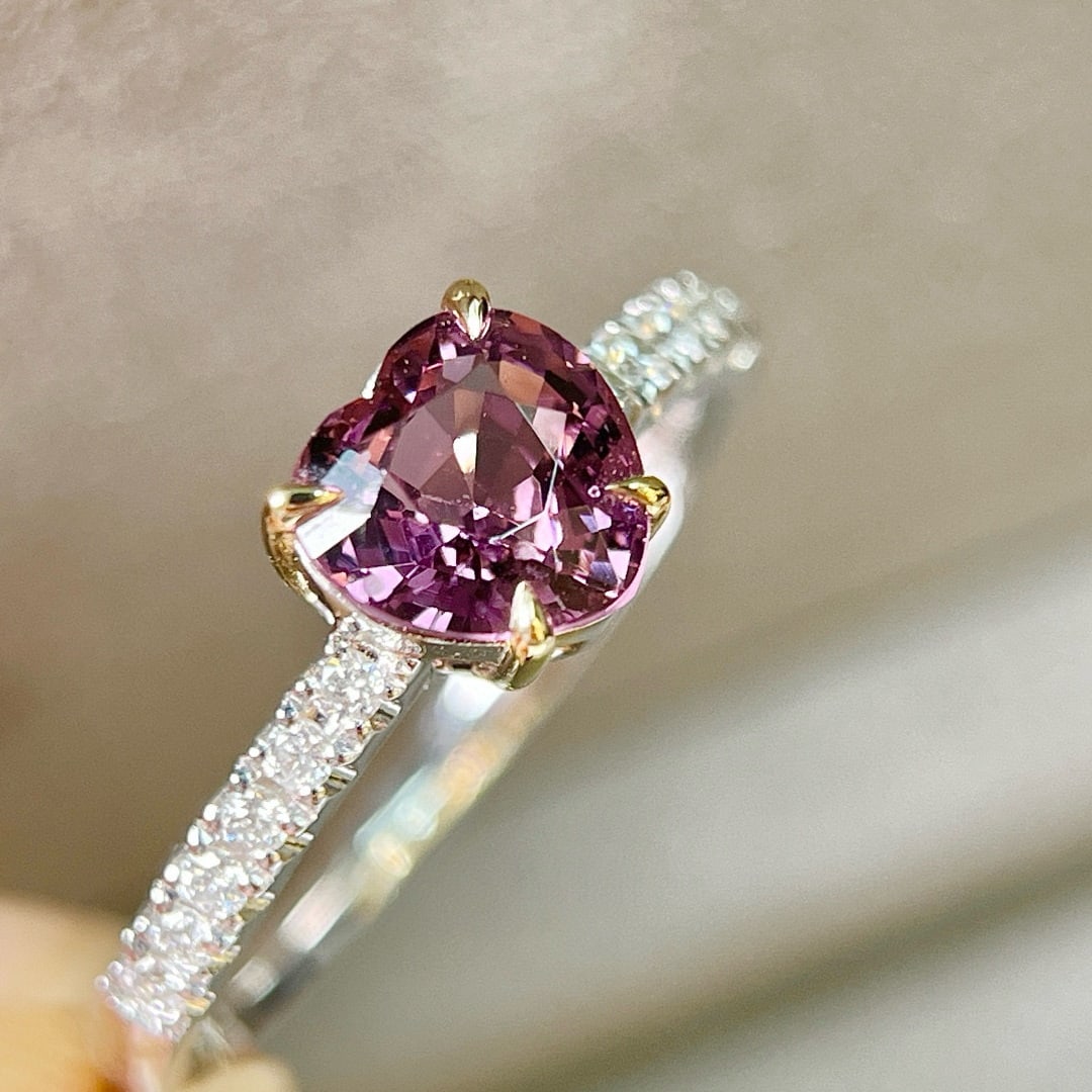14k Gold 1.34 Ctw Natural Spinel & Diamond Ring - 2