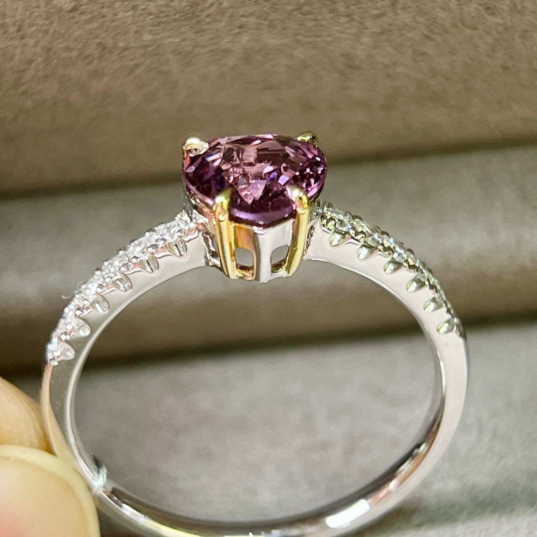 14k Gold 1.34 Ctw Natural Spinel & Diamond Ring - 3