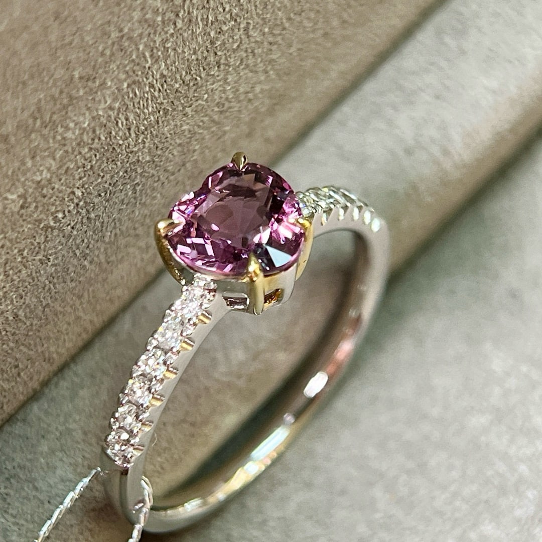 14k Gold 1.34 Ctw Natural Spinel & Diamond Ring - 4