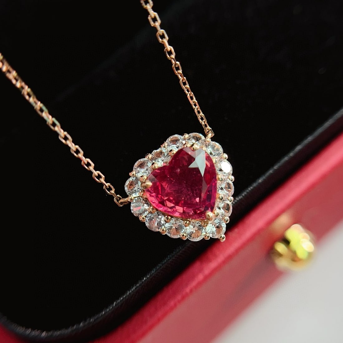 14k Gold 1.20 Ct Natural Ruby & Sapphire Necklace - 3