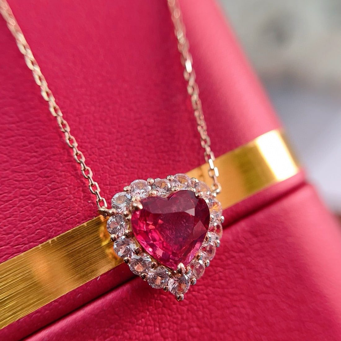 14k Gold 1.20 Ct Natural Ruby & Sapphire Necklace - 5