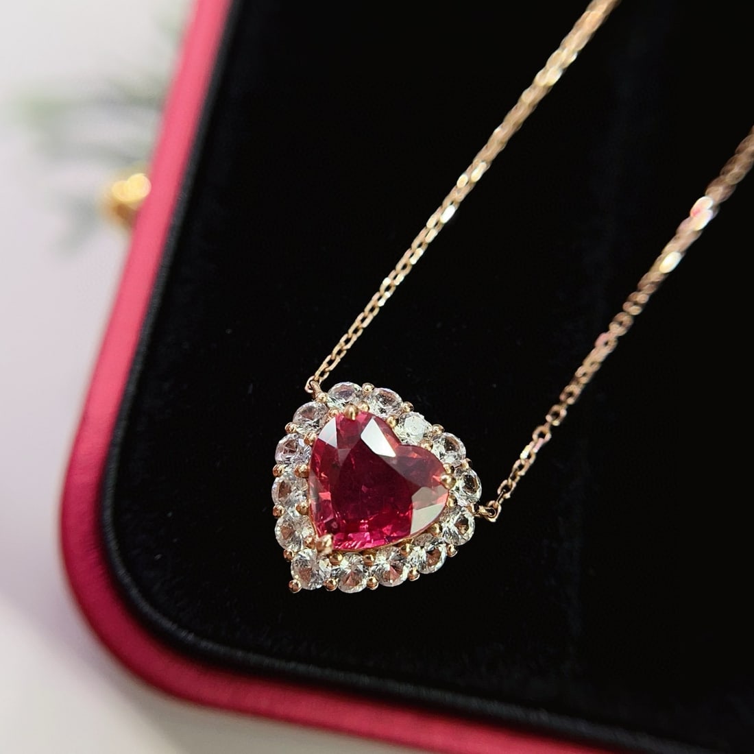 14k Gold 1.20 Ct Natural Ruby & Sapphire Necklace - 6