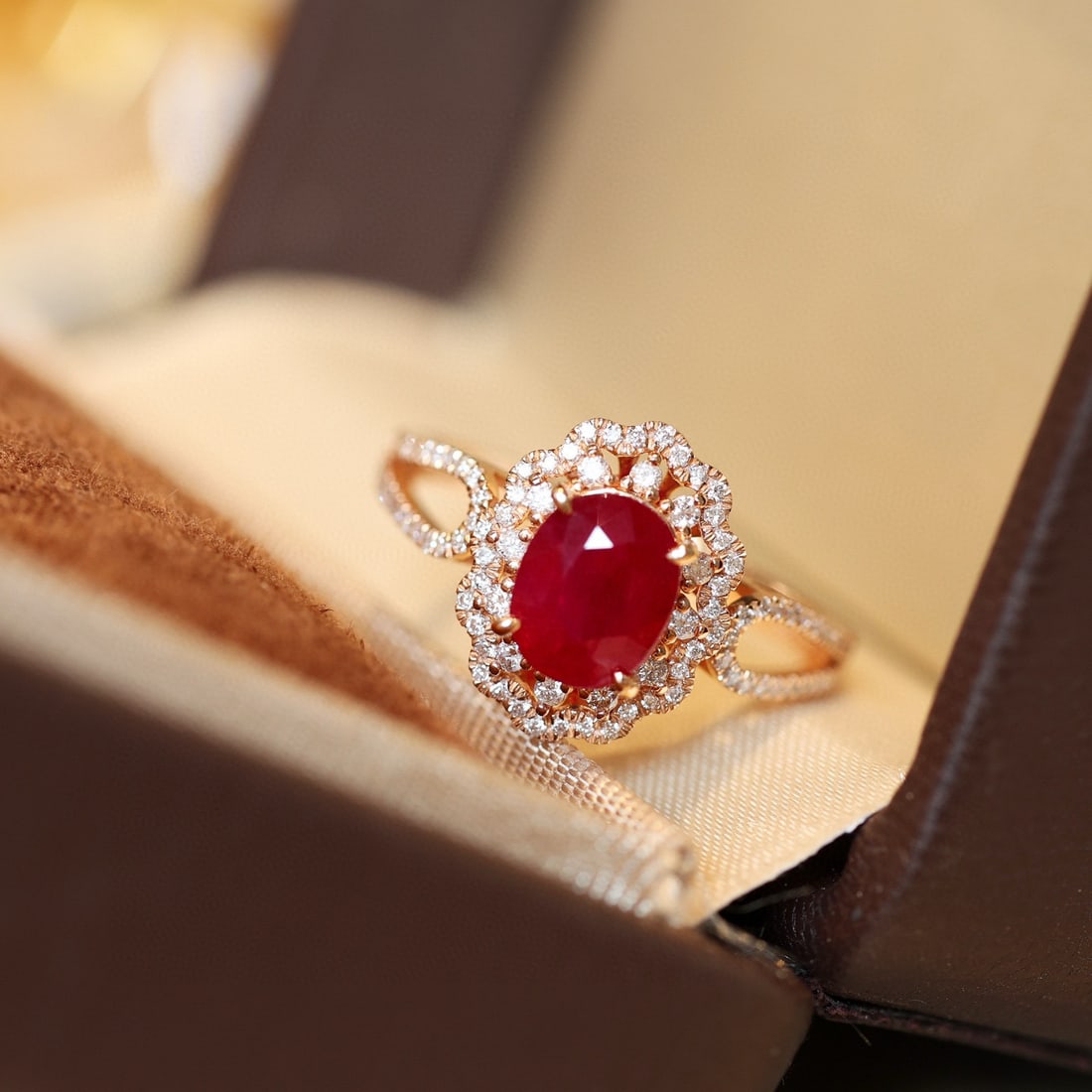 14k Gold 2.49 Ctw Natural Ruby & Diamond Ring: Ref:231058422 // gold content:14k gold // ring size:7. 25us // // main gemstone:ruby // shape:oval // carat weight:2. 12ct // color:pigeonblood red // treatment:natural // // adjacent gemstone 2 : dia