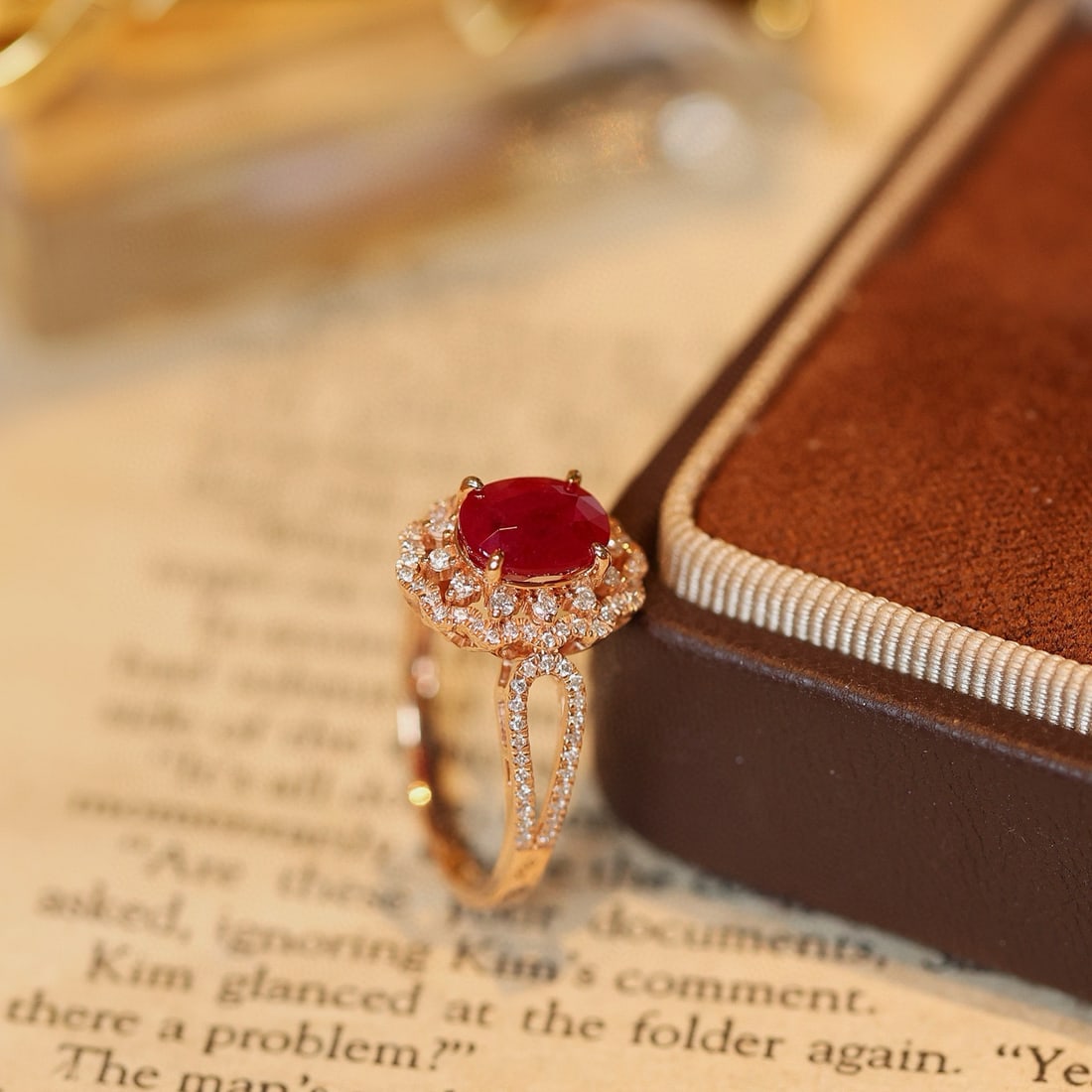 14k Gold 2.49 Ctw Natural Ruby & Diamond Ring - 2