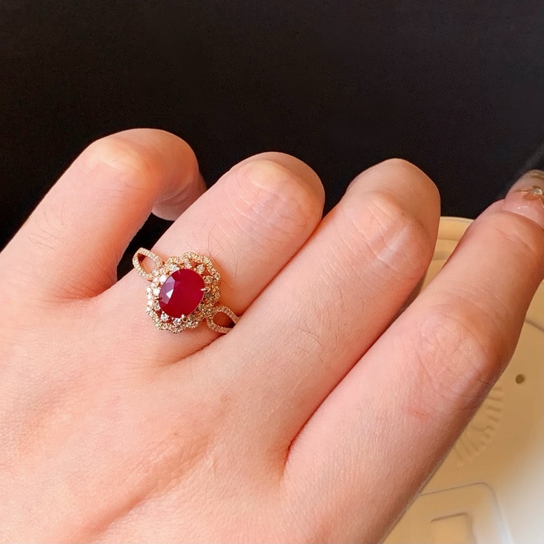 14k Gold 2.49 Ctw Natural Ruby & Diamond Ring - 5