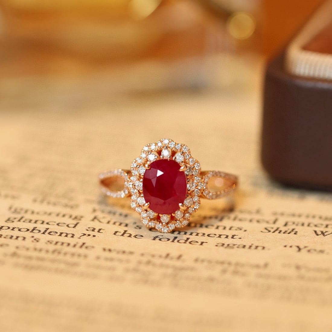 14k Gold 2.49 Ctw Natural Ruby & Diamond Ring - 6