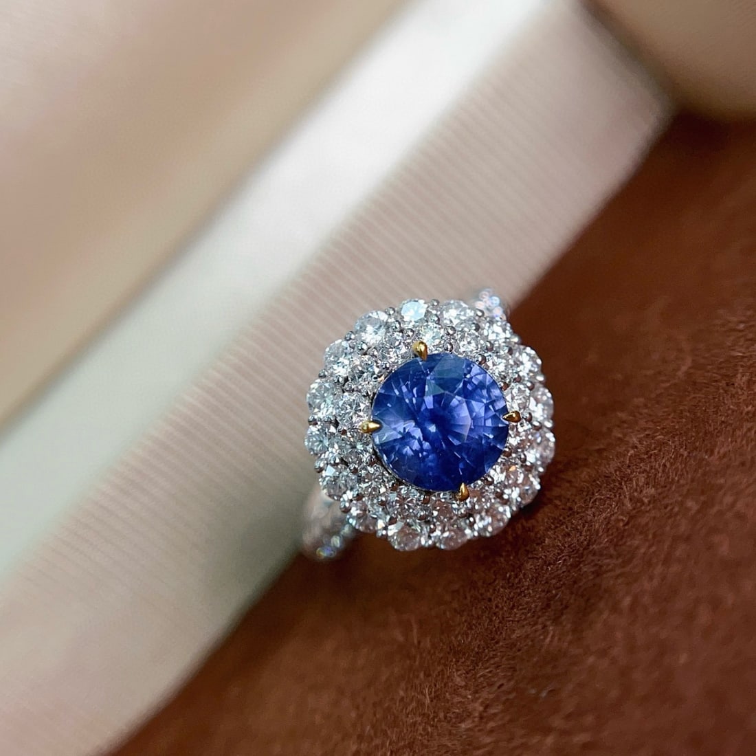 14k Gold 4.29 Ctw Natural Sapphire & Diamond Ring/pendant( Without Chain ) - 2