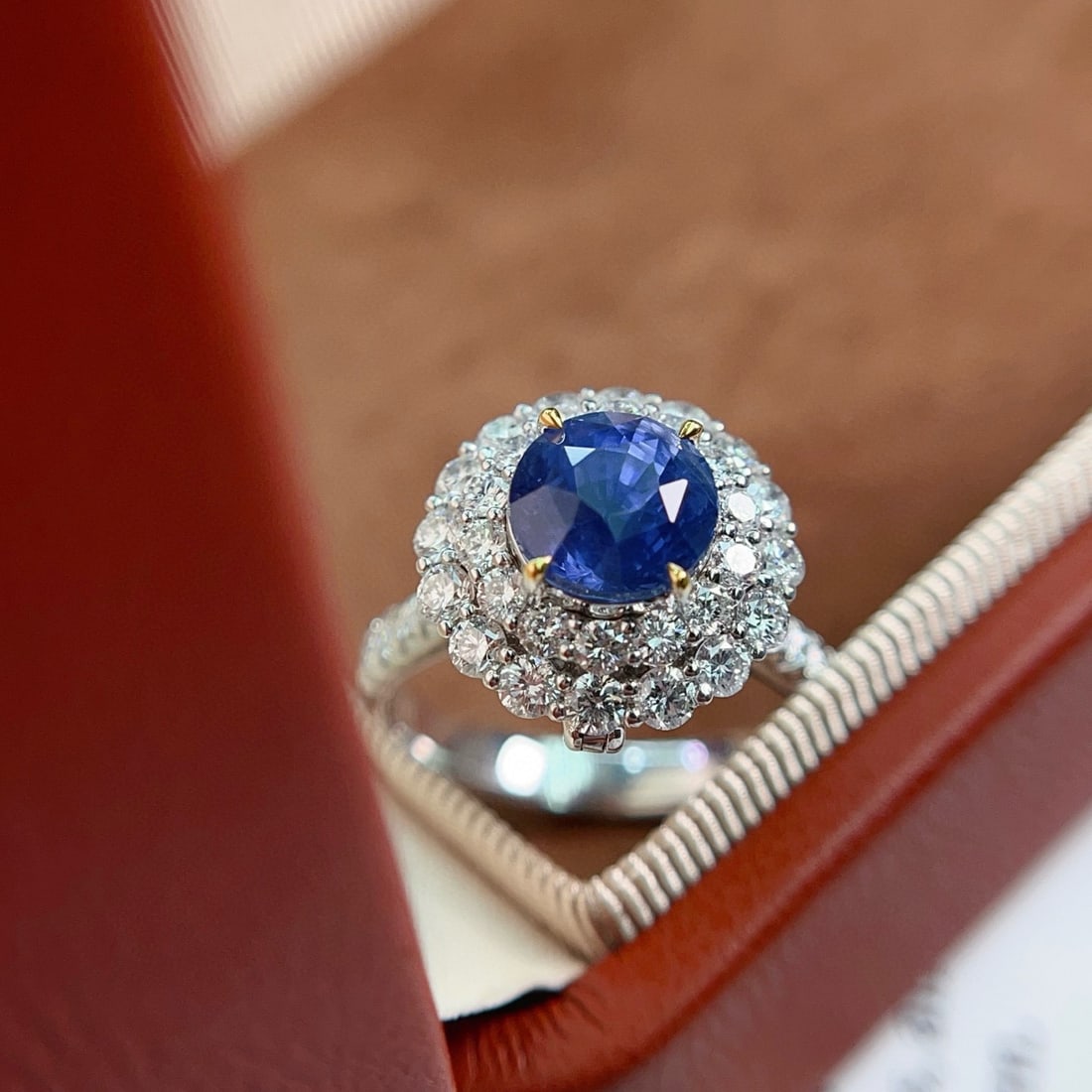 14k Gold 4.29 Ctw Natural Sapphire & Diamond Ring/pendant( Without Chain ) - 3