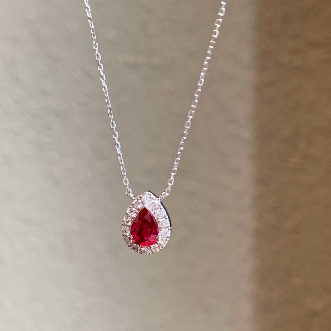 14k Gold 0.79 Ctw Natural Ruby & Diamond Necklace - 4