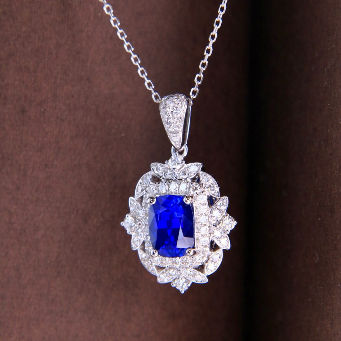 14k Gold 1.77 Ctw Natural Sapphire & Diamond Necklace - 7