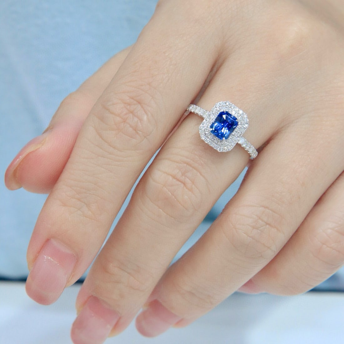 14k Gold 1.43 Ctw Natural Sapphire & Diamond Ring - 5