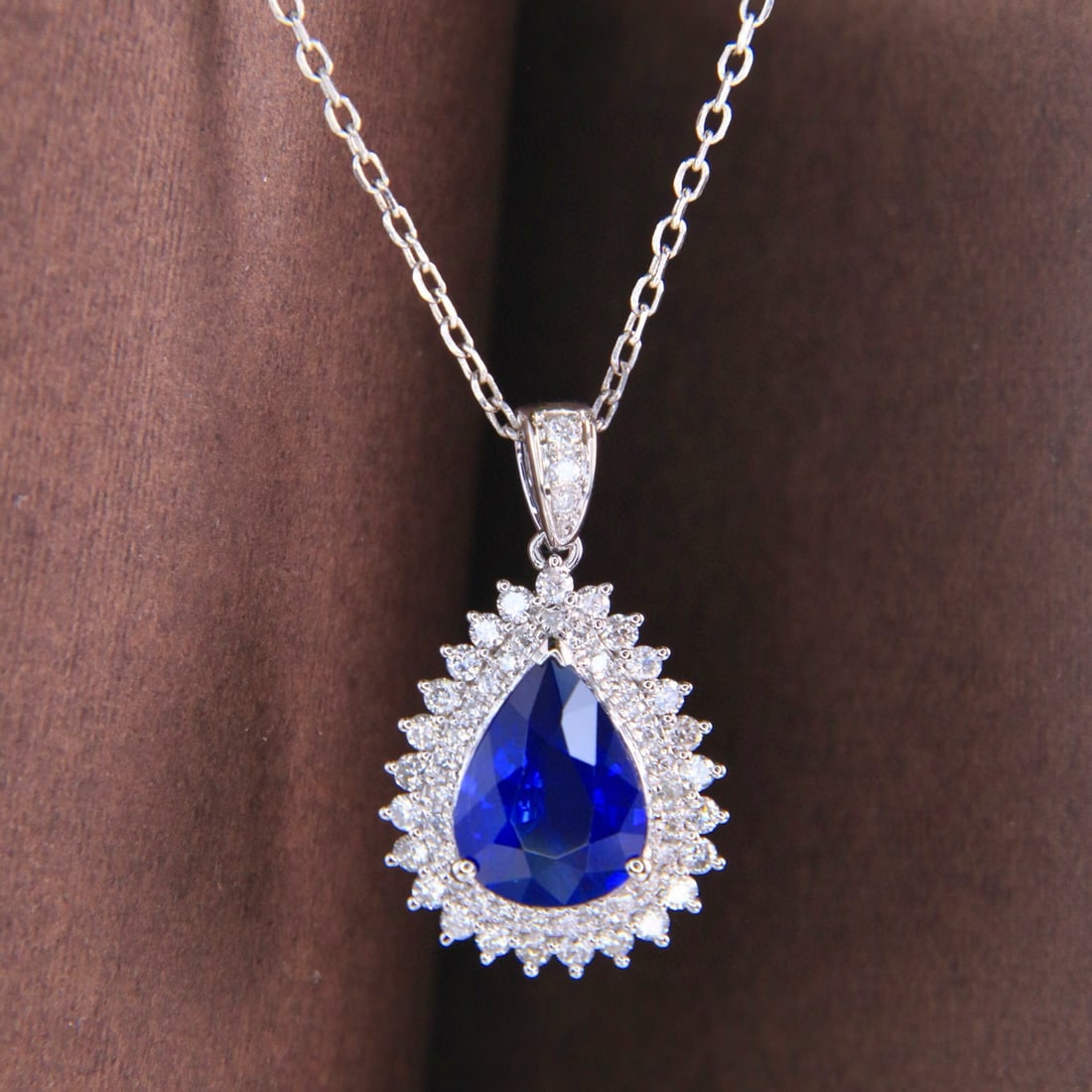 14k Gold 1.96 Ctw Natural Sapphire & Diamond Necklace - 3