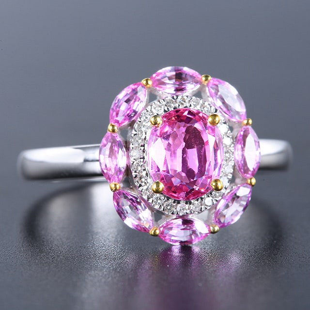 14k Gold 1.95 Ctw Natural Sapphire & Diamond Ring - 3