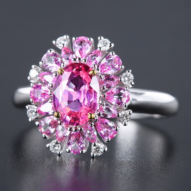 14k Gold 1.35 Ctw Natural Sapphire & Diamond Ring - 2