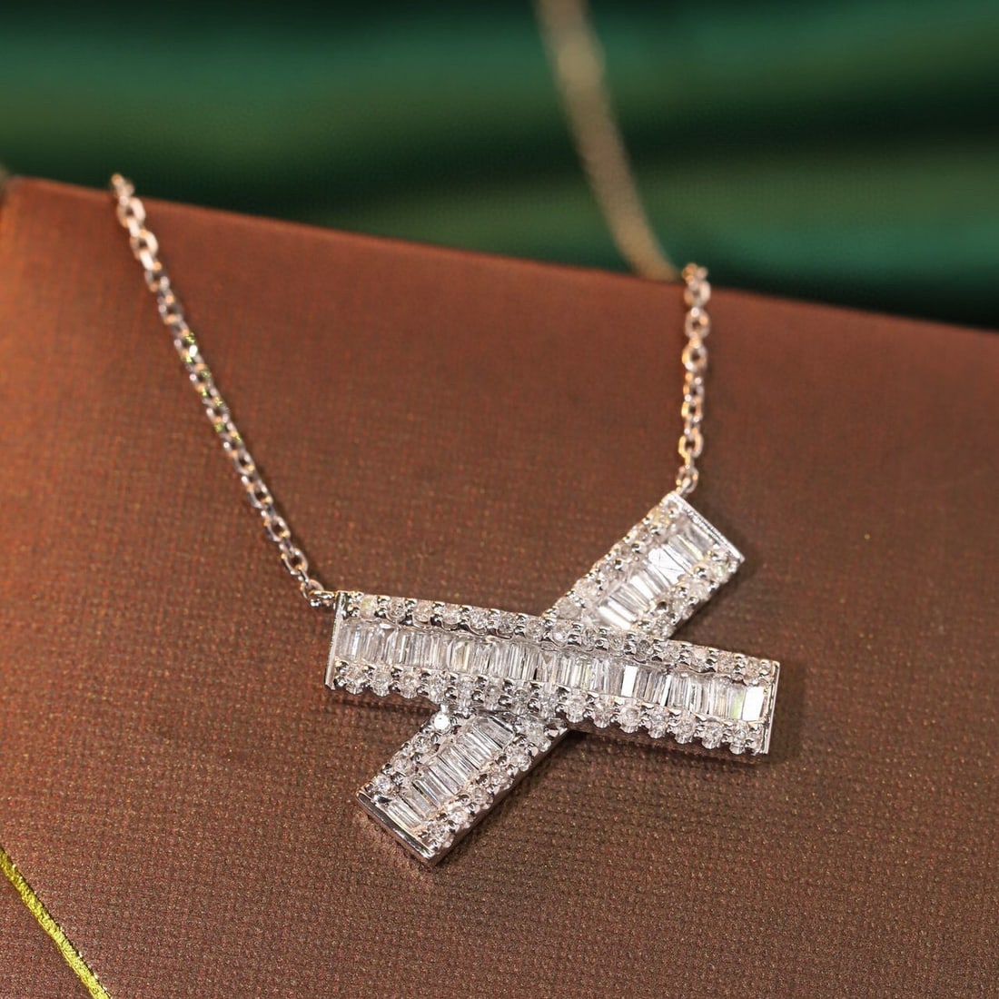 14k Gold 0.45 Ct Natural H Diamond Necklace - 2