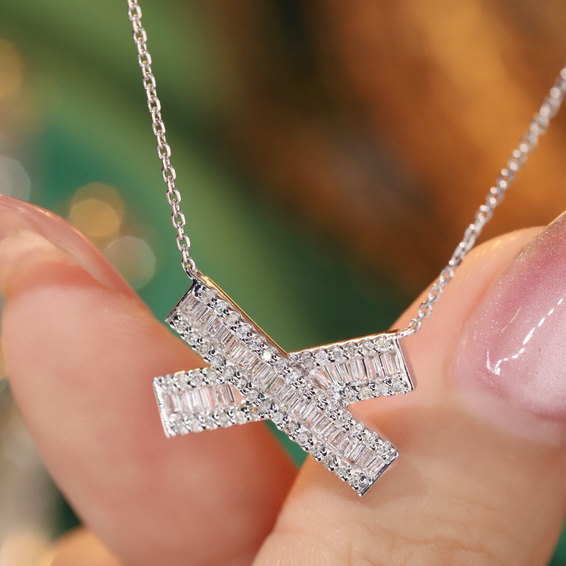 14k Gold 0.45 Ct Natural H Diamond Necklace - 3