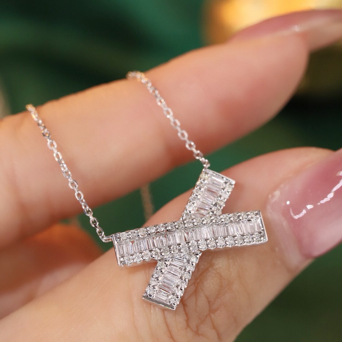 14k Gold 0.45 Ct Natural H Diamond Necklace - 5