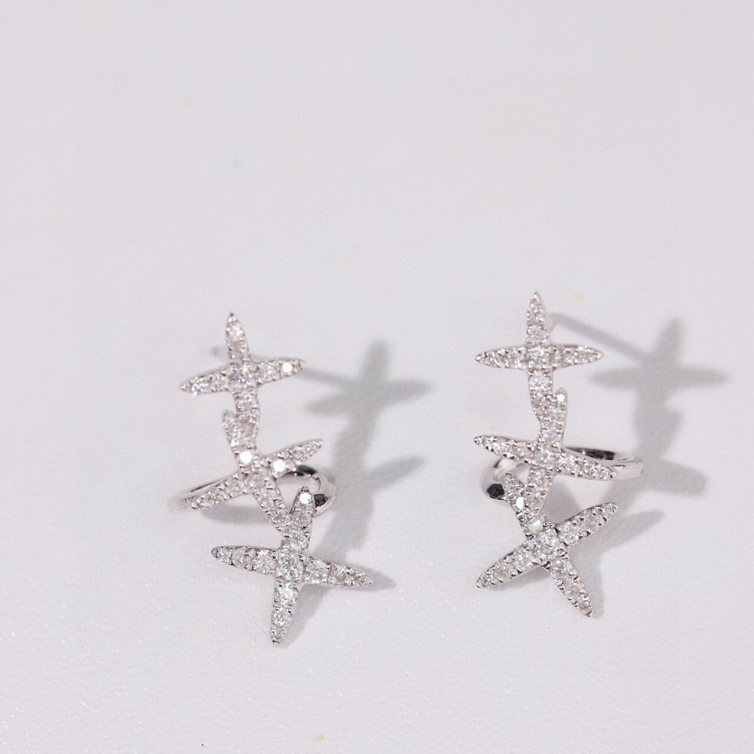 14k Gold 0.46 Ct Natural H Diamond Earrings - 3