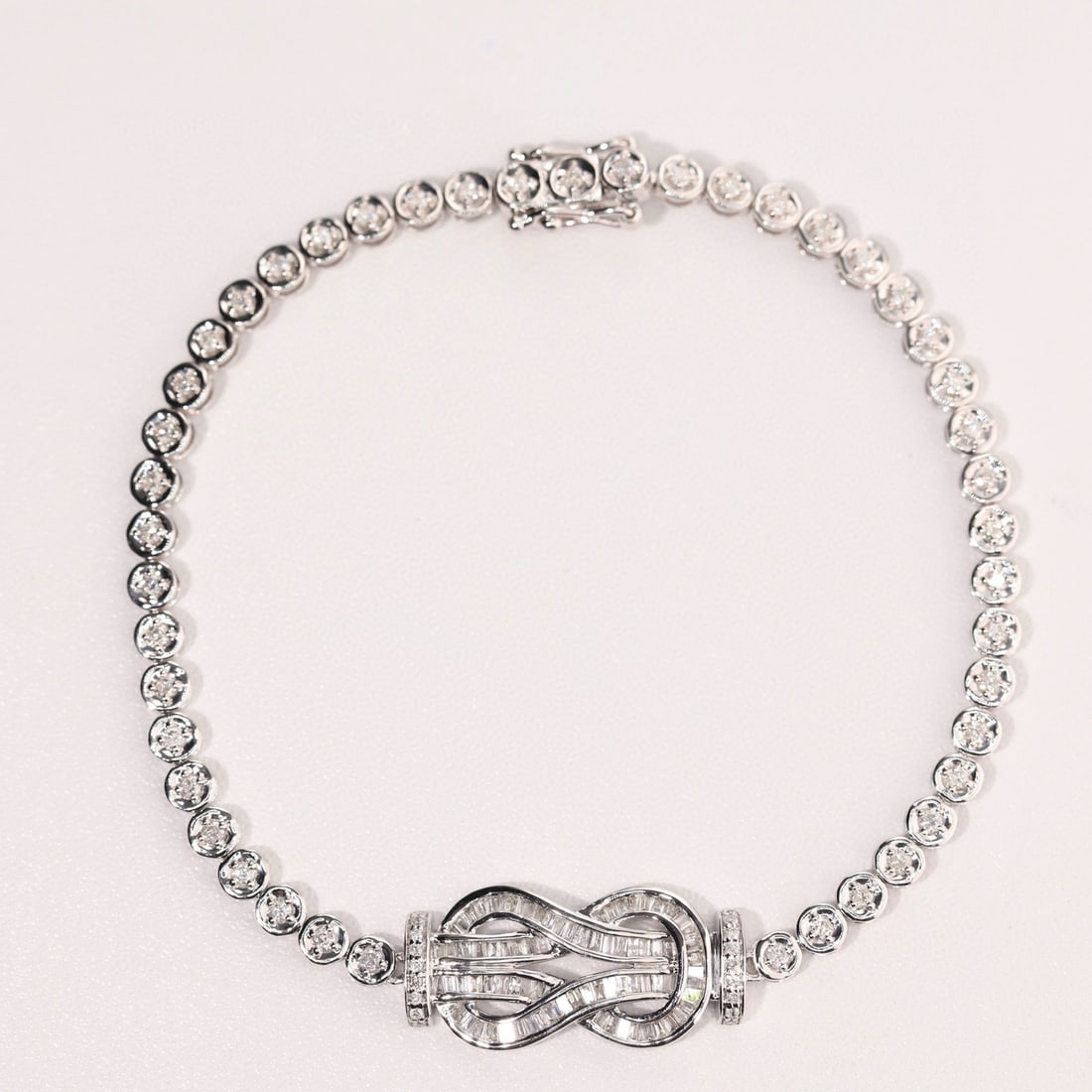 14k Gold 1 Ct Natural H Diamond Bracelet - 6