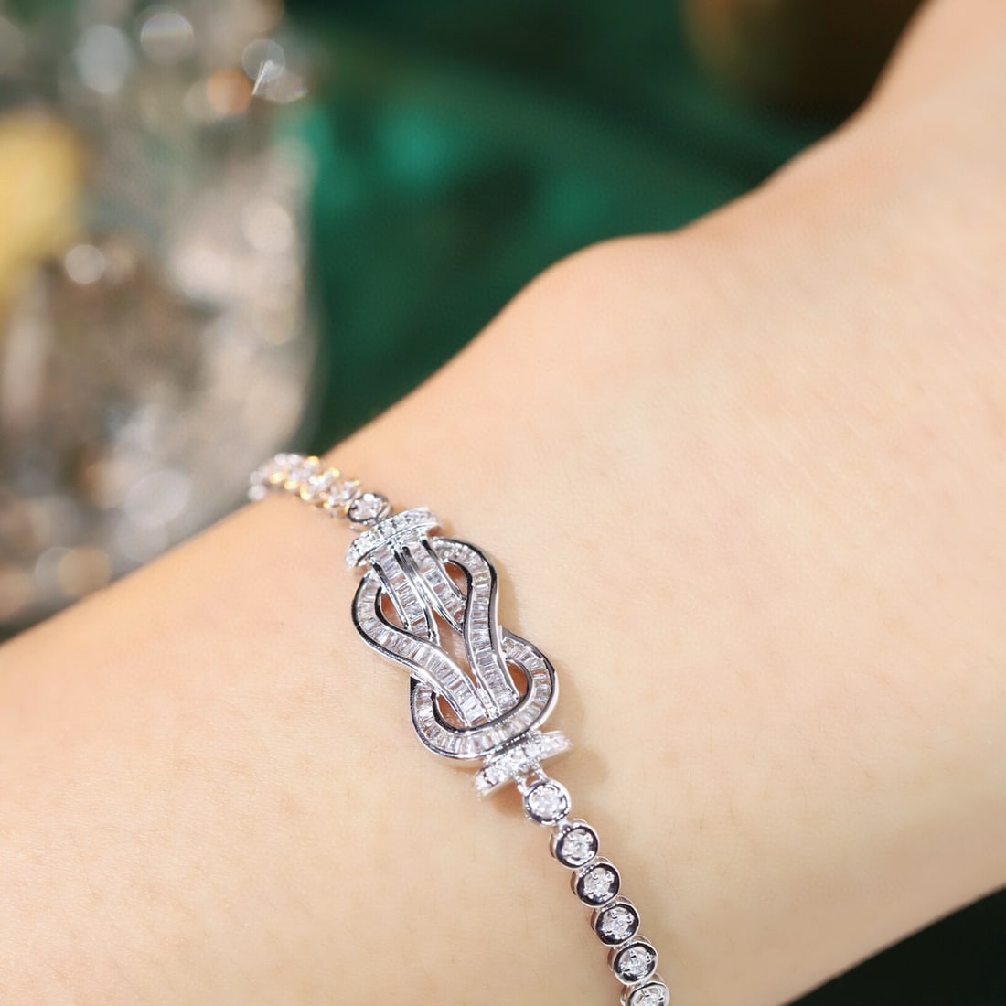 14k Gold 1 Ct Natural H Diamond Bracelet - 8