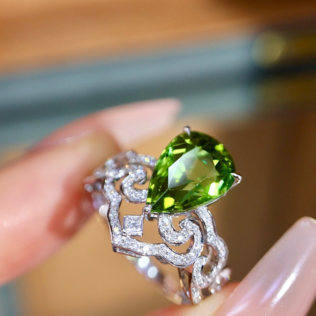 14k Gold 3.99 Ctw Natural Tourmaline & Diamond Ring - 2