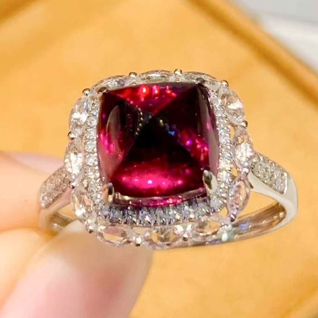 14k Gold 4.5 Ct Natural Tourmaline & Diamond Ring - 3