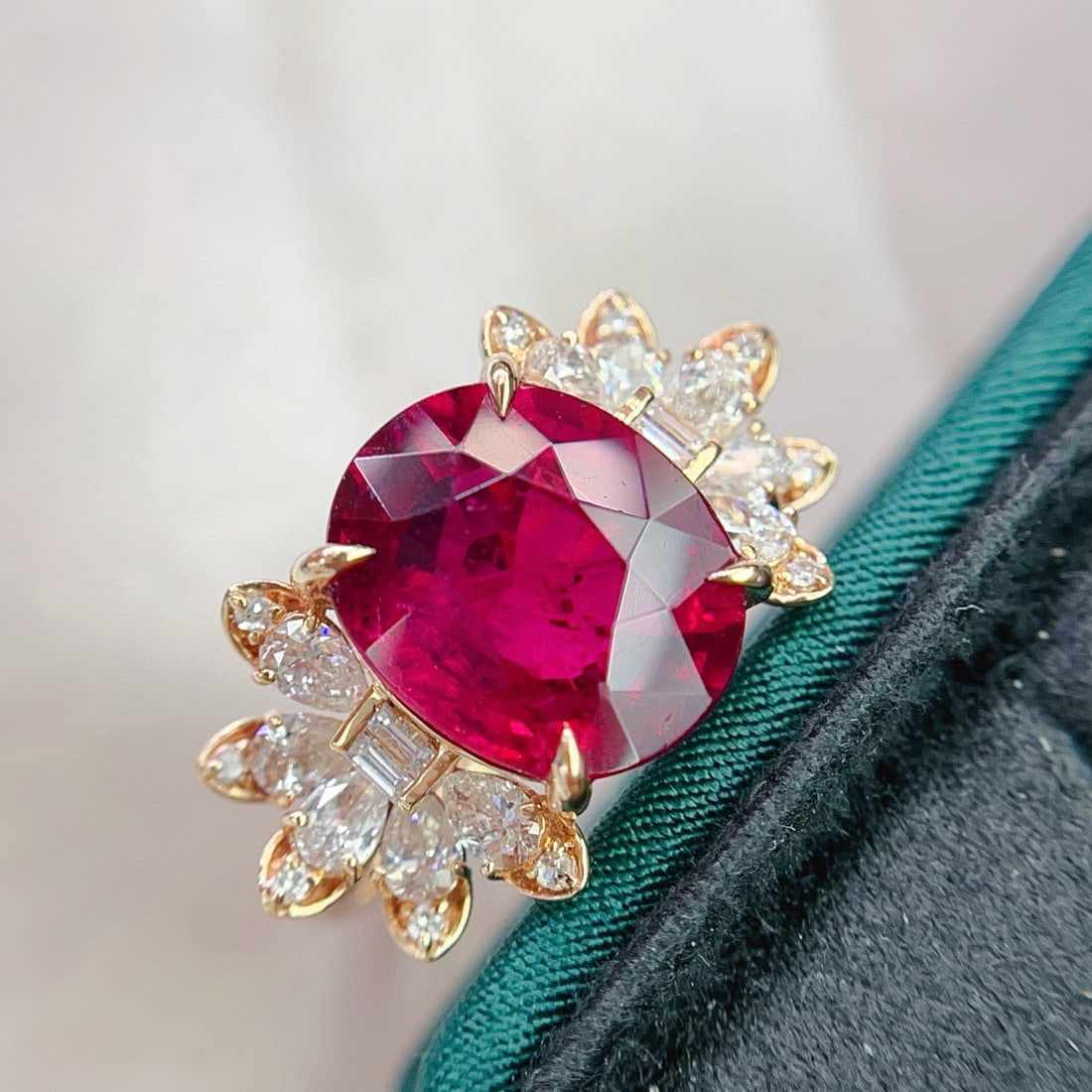 14k Gold 4.70 Ct Natural Tourmaline & Diamond Ring - 5